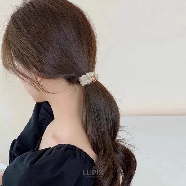 ルビルビ様 オーダーヘアゴム S-402) マーブルフラワーゴムポニー | ビーズ・パーツなどの