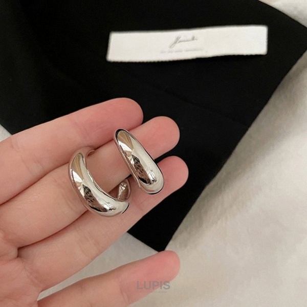 luijewelry lui jewelry スモーリスト フープピアス メタルハーフフープピアス - ピアスを激安で通販販売 | プチプラ