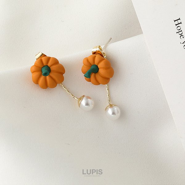 かぼちゃ×パールバックキャッチピアス - ピアスを激安で通販販売