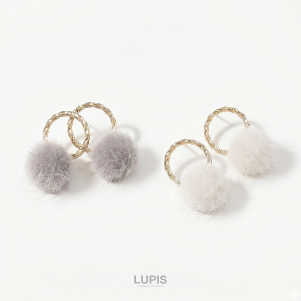 ツイストリングファーボールピアス - ピアスを激安で通販販売
