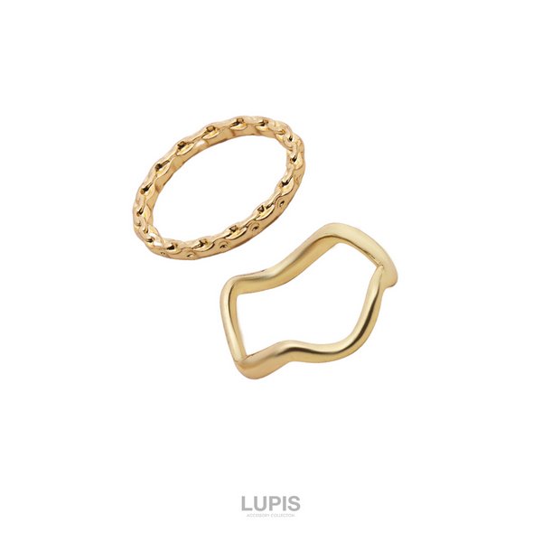 ウェーブ×チェーンリングセット - リング・指輪を激安で通販販売