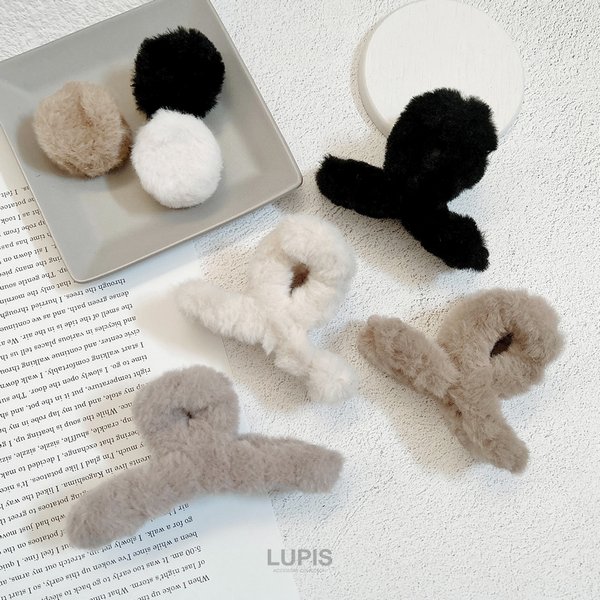 ラウンドファーミニヘアクリップ - ヘアアクセサリーを激安で通販販売