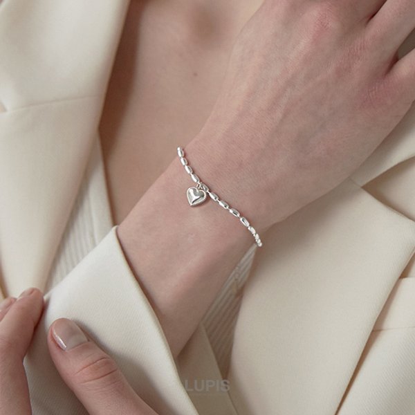 ボールチェーンメタルハートブレスレット - ブレスレットを激安で通販