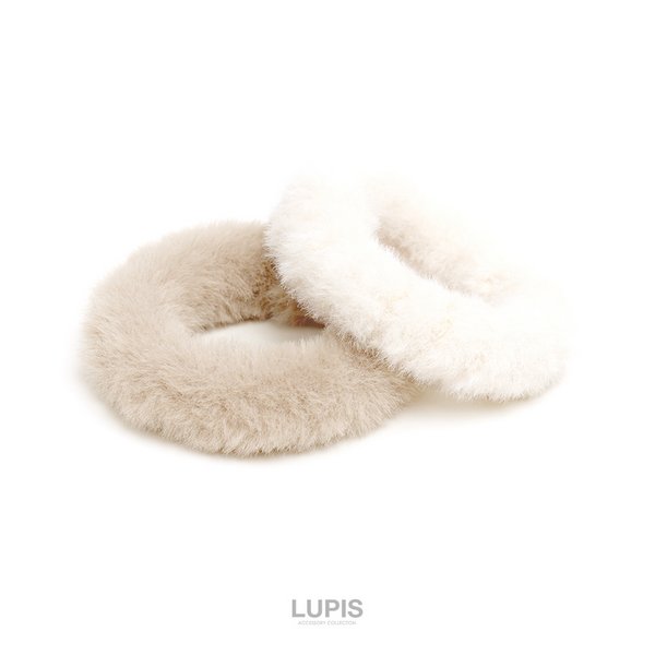 ホワイトアイボリー ファー ヘアゴム Alexandre ふわふわファーヘアゴム - ヘアアクセサリーを激安で通販販売