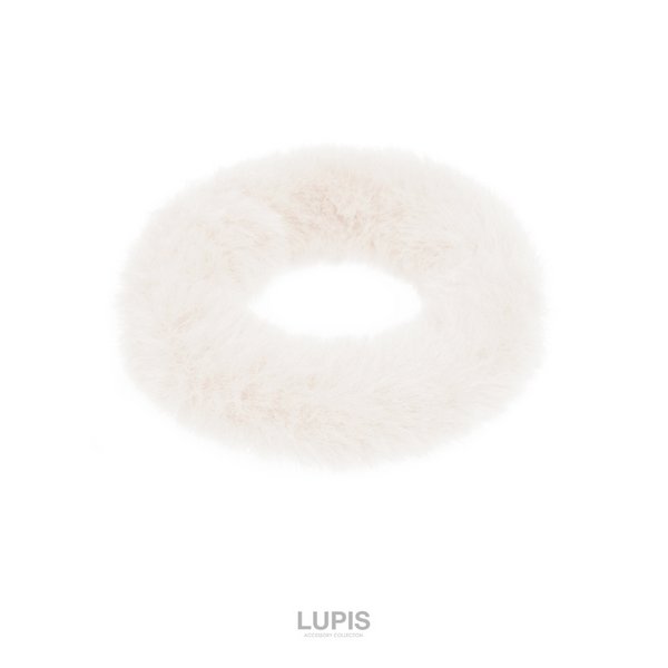 ホワイトアイボリー ファー ヘアゴム Alexandre ふわふわファーヘアゴム - ヘアアクセサリーを激安で通販販売