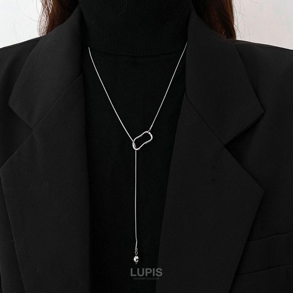 M.U.L. チェーンラリエットネックレス ・マットグレー　最終お値引き価格 MUL・チェーンラリエットネックレス ・マットグレー
