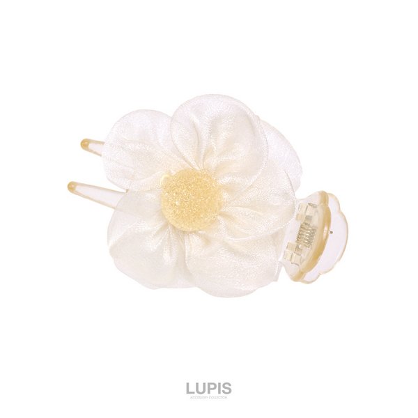 オーガンジーフラワースリムバンスクリップ - ヘアアクセサリーを激安