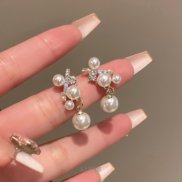 パール×ストーンラグジュアリーピアス - ピアスを激安で通販販売
