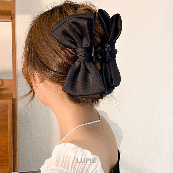 tress レザールバンヘアクリップ(ブラック)ほぼ新品 TRESSE(トレス)｜LEATHER RUBAN ヘアクリップ/ブラック の通販