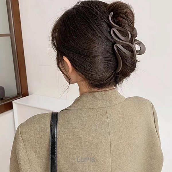 マットカラーニュアンスラインバンスクリップ - ヘアアクセサリーを