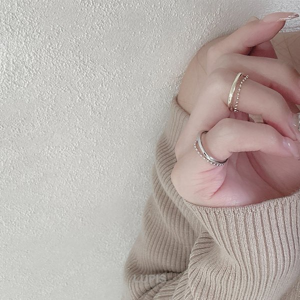 メタル×ボールチェーン2連リング - リング・指輪を激安で通販販売