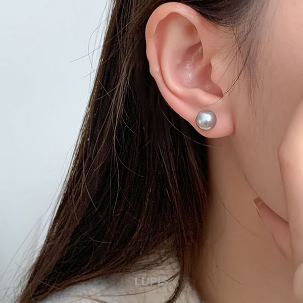 グレーパール×リボンバックキャッチピアス - ピアスを激安で通販販売