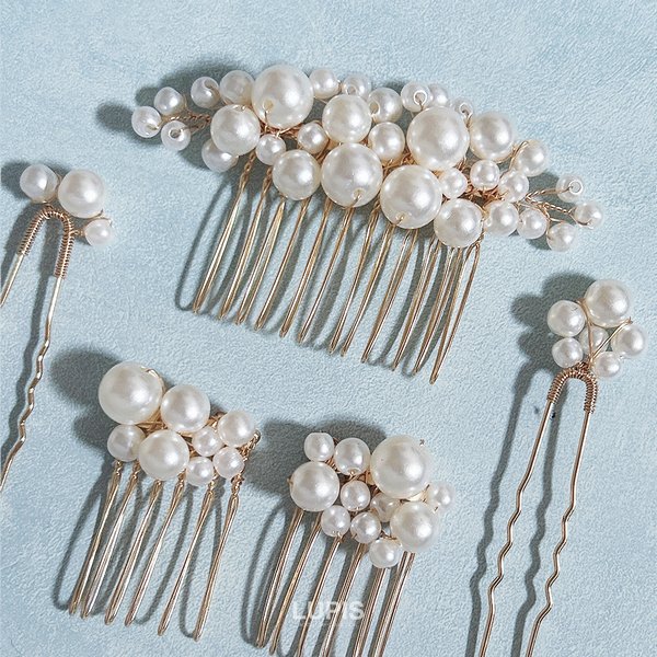 レーヌクロード ヘアアクセサリー コーム2点セット ビーズ