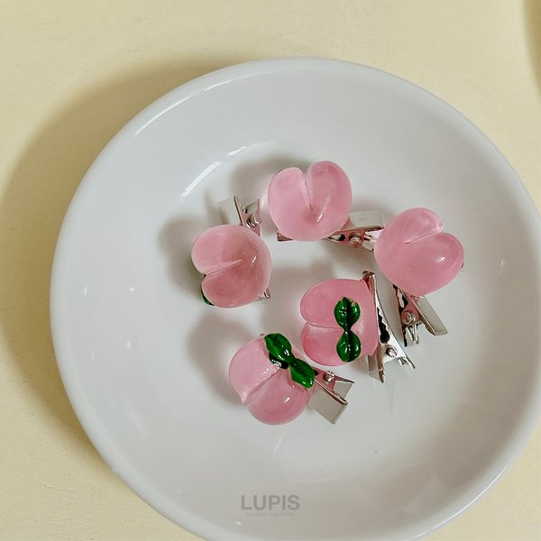 ハート×ピーチミニヘアクリップ - ヘアアクセサリーを激安で通販