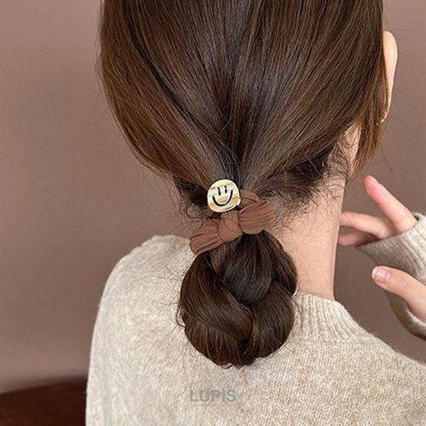 メタルスマイル×リボンジャージヘアゴム - ヘアアクセサリーを激安で