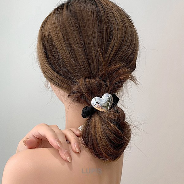 メタルハートシュシュヘアゴム - ヘアアクセサリーを激安で通販販売