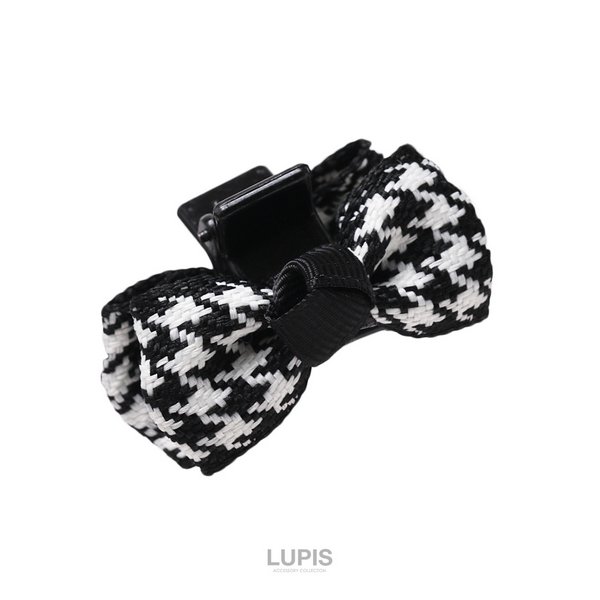 千鳥柄リボンミニヘアクリップ - ヘアアクセサリーを激安で通販販売