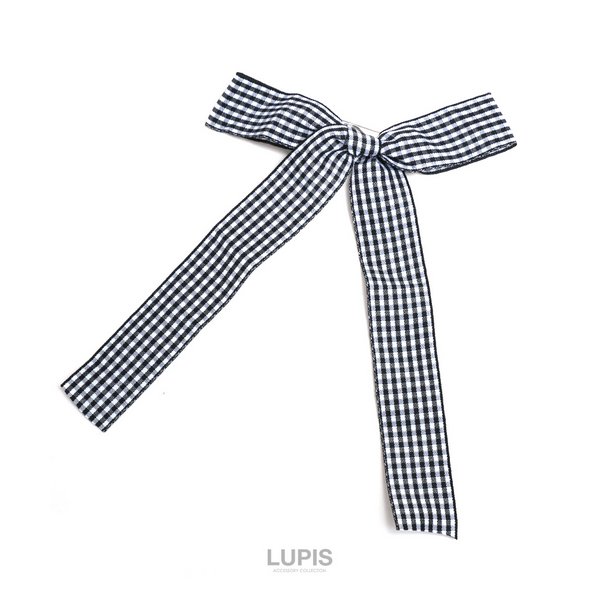 ギンガムチェックリボンヘアクリップ - ヘアアクセサリーを激安で通販