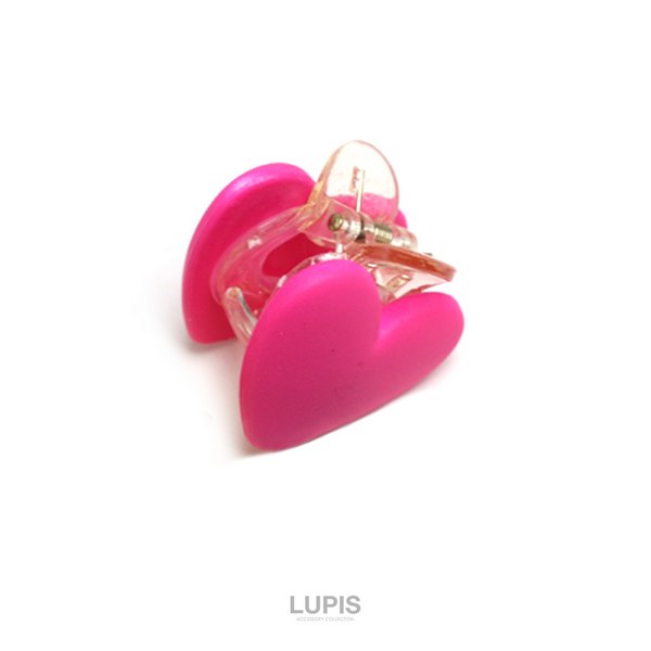 ビビットカラーハートヘアクリップ - ヘアアクセサリーを激安で通販