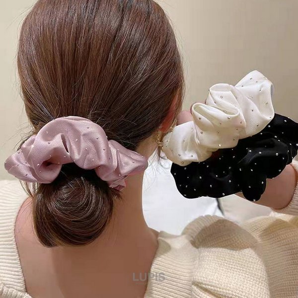 キラキラドットサテンシュシュ - ヘアアクセサリーを激安で通販販売 