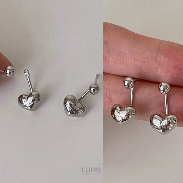 メタルハートバックキャッチピアス - ピアスを激安で通販販売