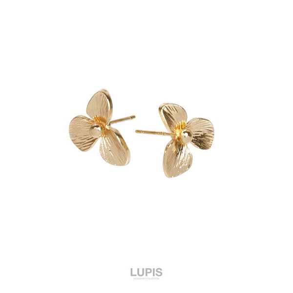 アクセサリー lupinus0908 スモーキークォーツの軟骨ピアス│小さめの可愛らしいフラワー