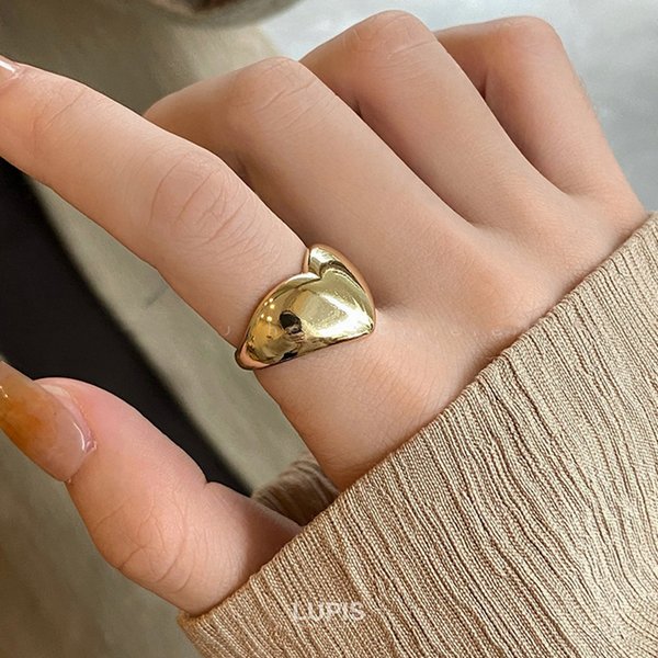 メタルハートプレートリング - リング・指輪を激安で通販販売