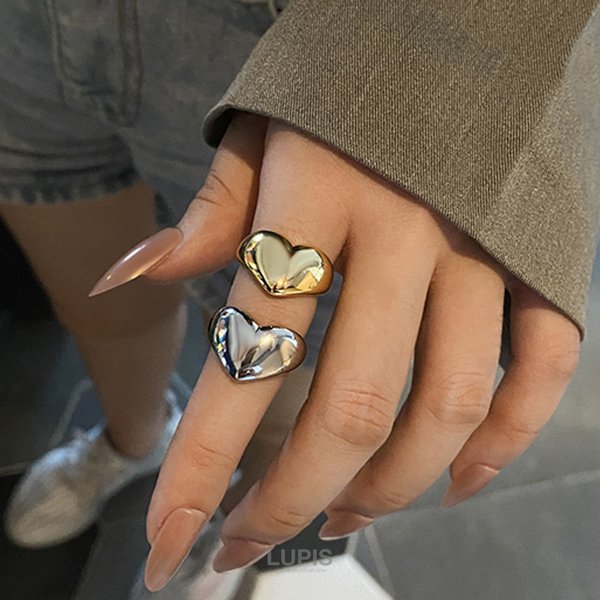 メタルハートプレートリング - リング・指輪を激安で通販販売