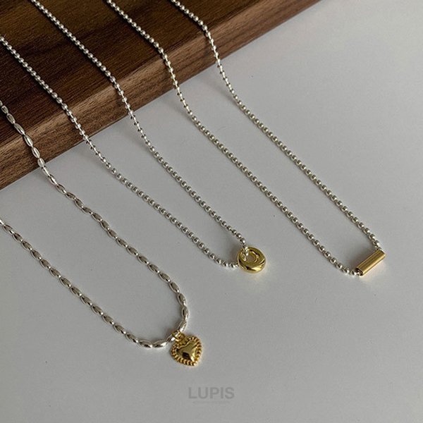 ボールチェーンメタルハートネックレス - ネックレスを激安で通販販売