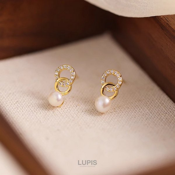 パールポイントツインリングピアス激安通販 - ピアスを激安で通販販売