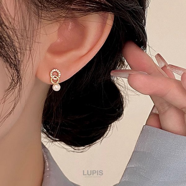 パールポイントツインリングピアス激安通販 - ピアスを激安で通販販売