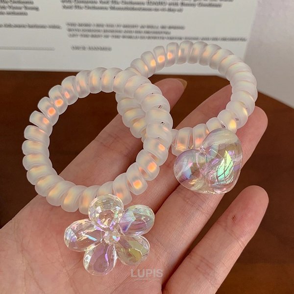 クリアチャームスプリングヘアゴム激安通販 - ヘアアクセサリーを激安