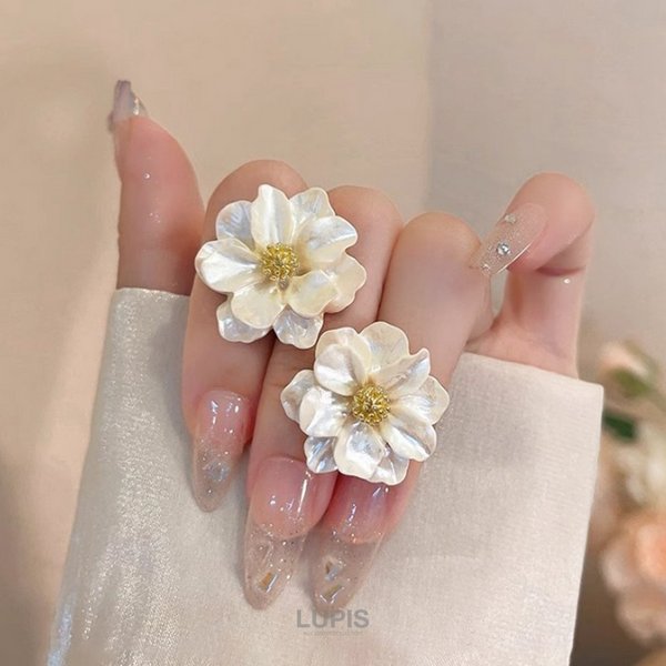 断捨離さま専用　6 11号から13号 ロングスリーブ　オパールピアス パール×メタルカーブラインクロスピアス -激安ピアスの通販販売-ルピス