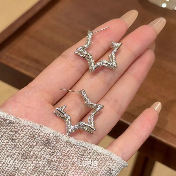 ダブルラインスターフープピアス -激安ピアスの通販販売-ルピス