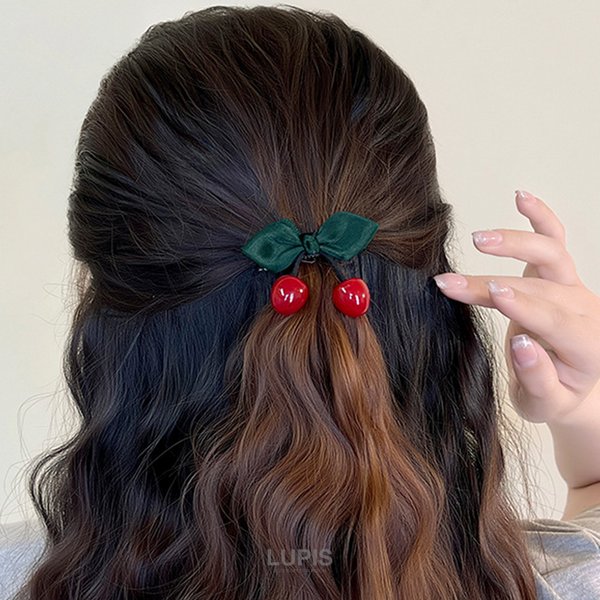 さくらんぼヘアクリップ-激安ヘアアクセサリーの通販販売-ルピス