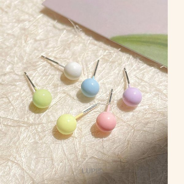 パステルカラーボールピアスセット -激安ピアスの通販販売-ルピス(LUPIS)