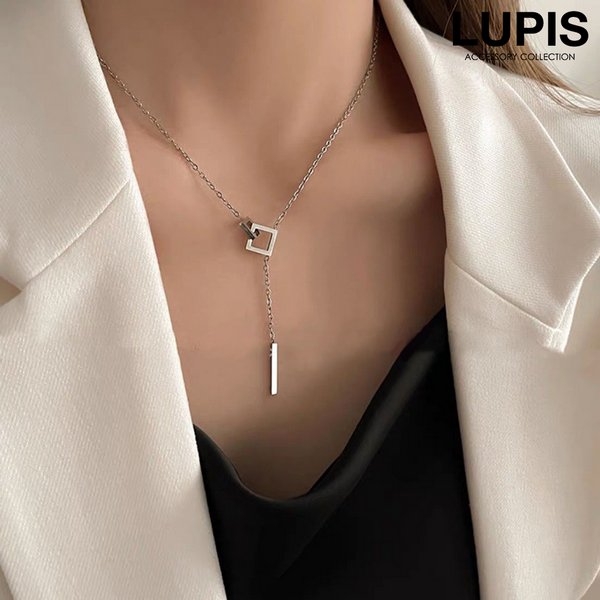 ダブルスクエア×バーネックレス -激安ネックレスの通販販売-ルピス(LUPIS)
