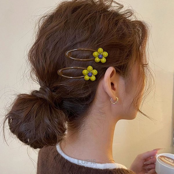 レトロガーリーフラワーぱっちんヘアピン激安通販 - ヘアアクセサリー