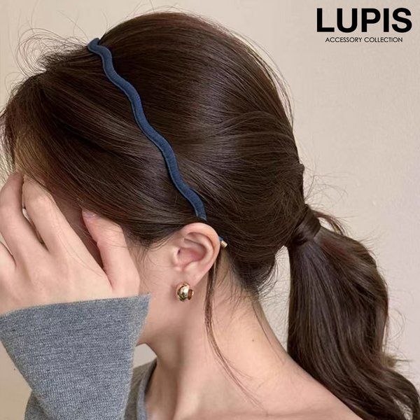 ウェーブラインデニムカチューシャ - ヘアアクセサリーを激安で通販
