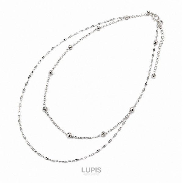 ボール×ペタル2連ネックレス -激安ネックレスの通販販売-ルピス(LUPIS)