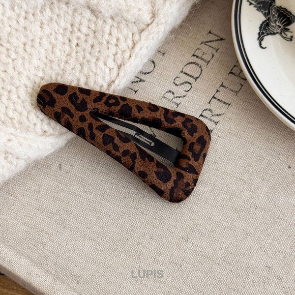 レオパード柄ベロア調ぱっちんヘアピン-激安ヘアアクセサリーの通販