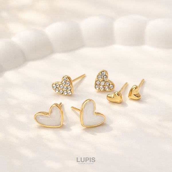 ニュアンスハートピアスセット -激安ピアスの通販販売-ルピス(LUPIS)