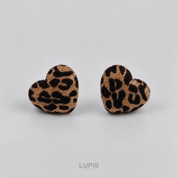 レオパード柄ハートピアス -激安ピアスの通販販売-ルピス(LUPIS)