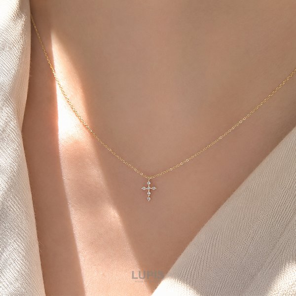 キュービックジルコニアクロスネックレス - ネックレスを激安で通販