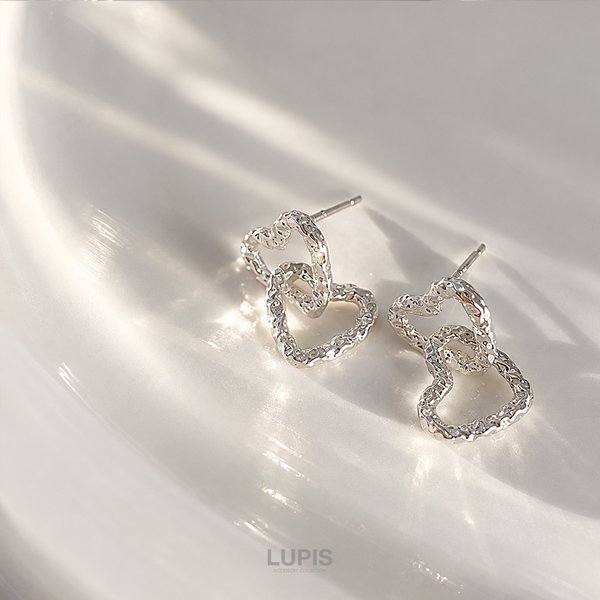2連ハートピアス -激安ピアスの通販販売-ルピス(LUPIS)