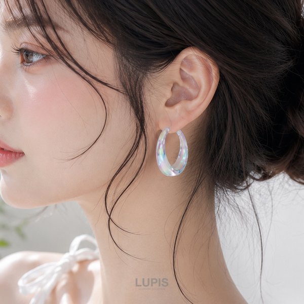 オーロラフープピアス -激安ピアスの通販販売-ルピス(LUPIS)