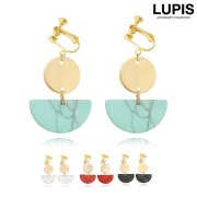 マーブルハーフプレートイヤリング