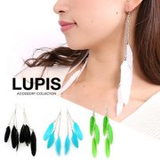 フェザーチェーンフックピアス(4色あり)