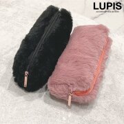 スクエアフェイクファーポーチ