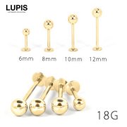 【18G】ゴールドシンプルラブレットスタッドボディピアス